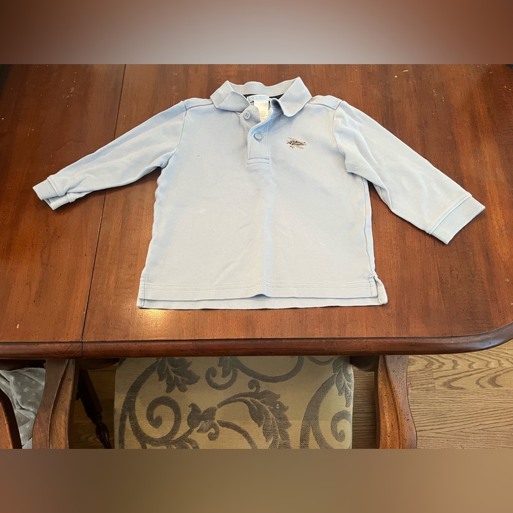 Janie and Jack Long Sleeve Polo with Airplane